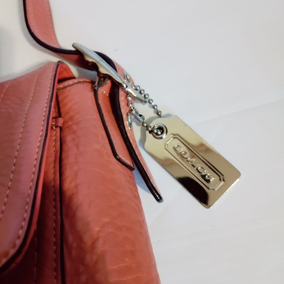 Coach Hamilton 13957 Vintage Leather Shoulder Bag-Salmon Pink-Turnlock C… - Picture 10 of 14